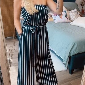 Black and White Stripped Romper